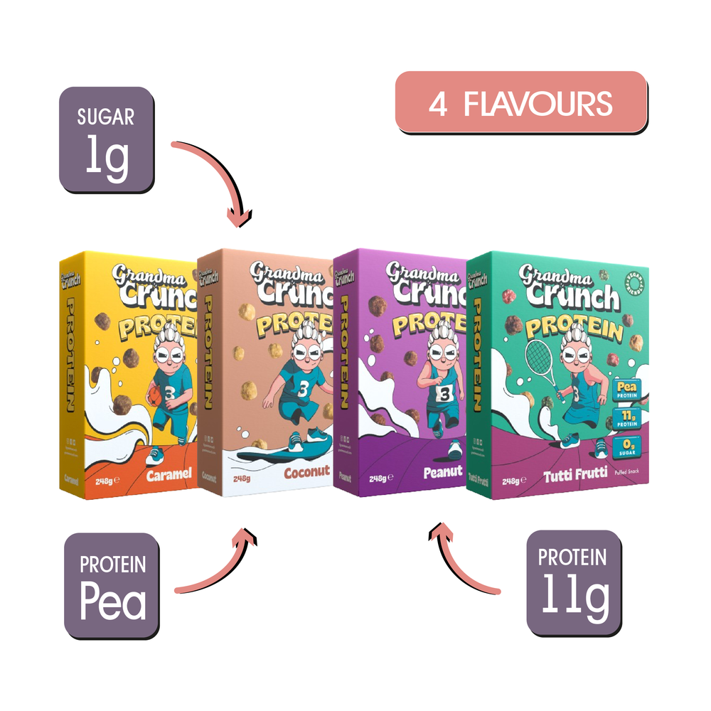 Grandma Crunch "Family Variety Pack" - PROTEIN (4 Pack in Box)